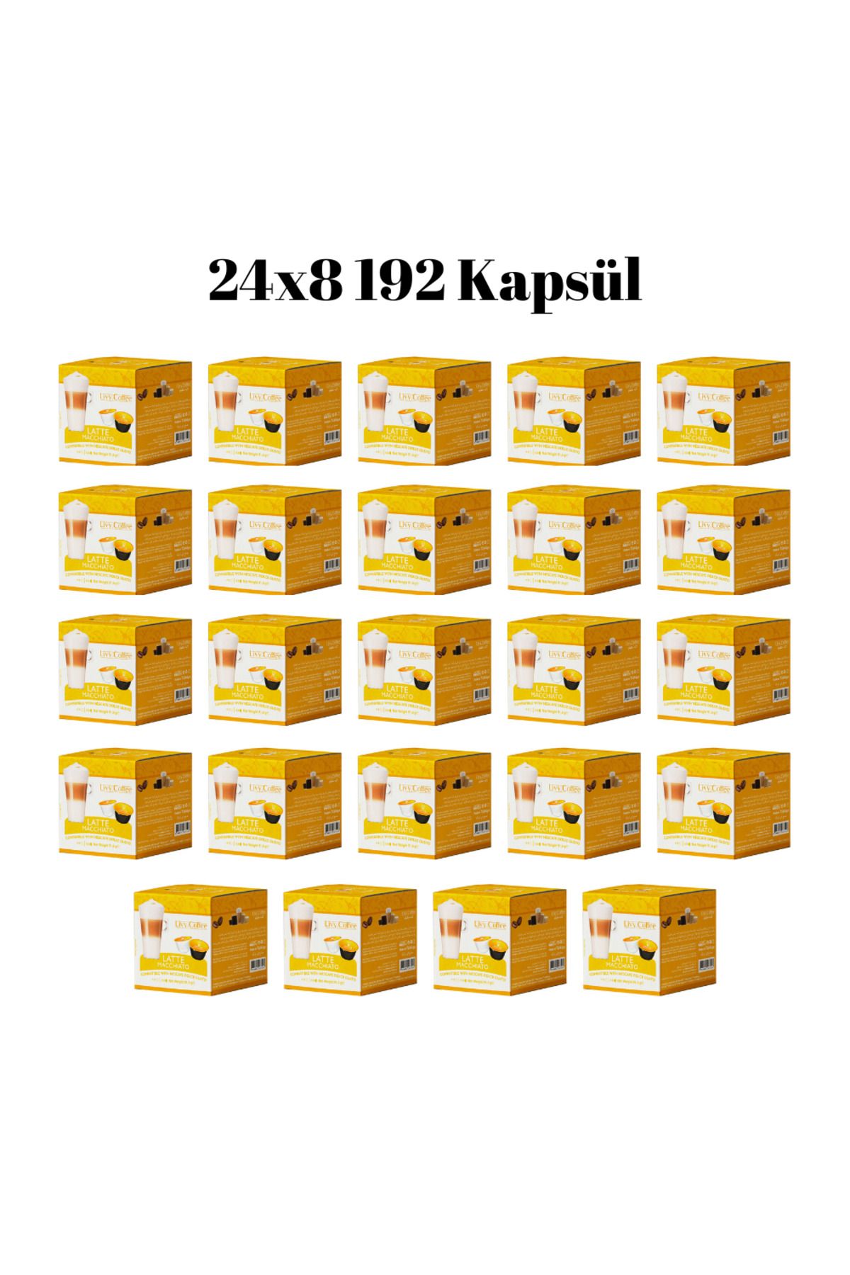 Livy Coffee Dolce Gusto, Uyumlu Latte Macchiato Kapsül Kahve 24X8 192 Kapsül