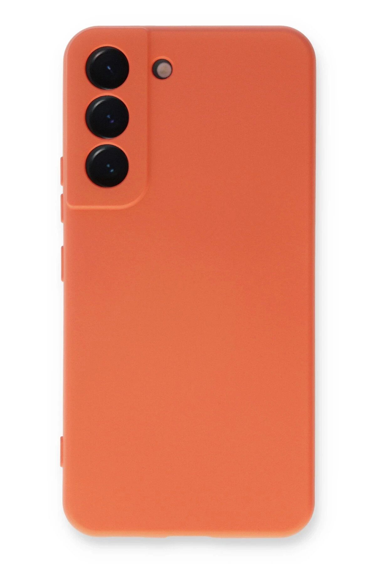 NewFace Galaxy S22 Plus uyumlu Kılıf Nano içi Kadife Silikon - Turuncu GLSTD