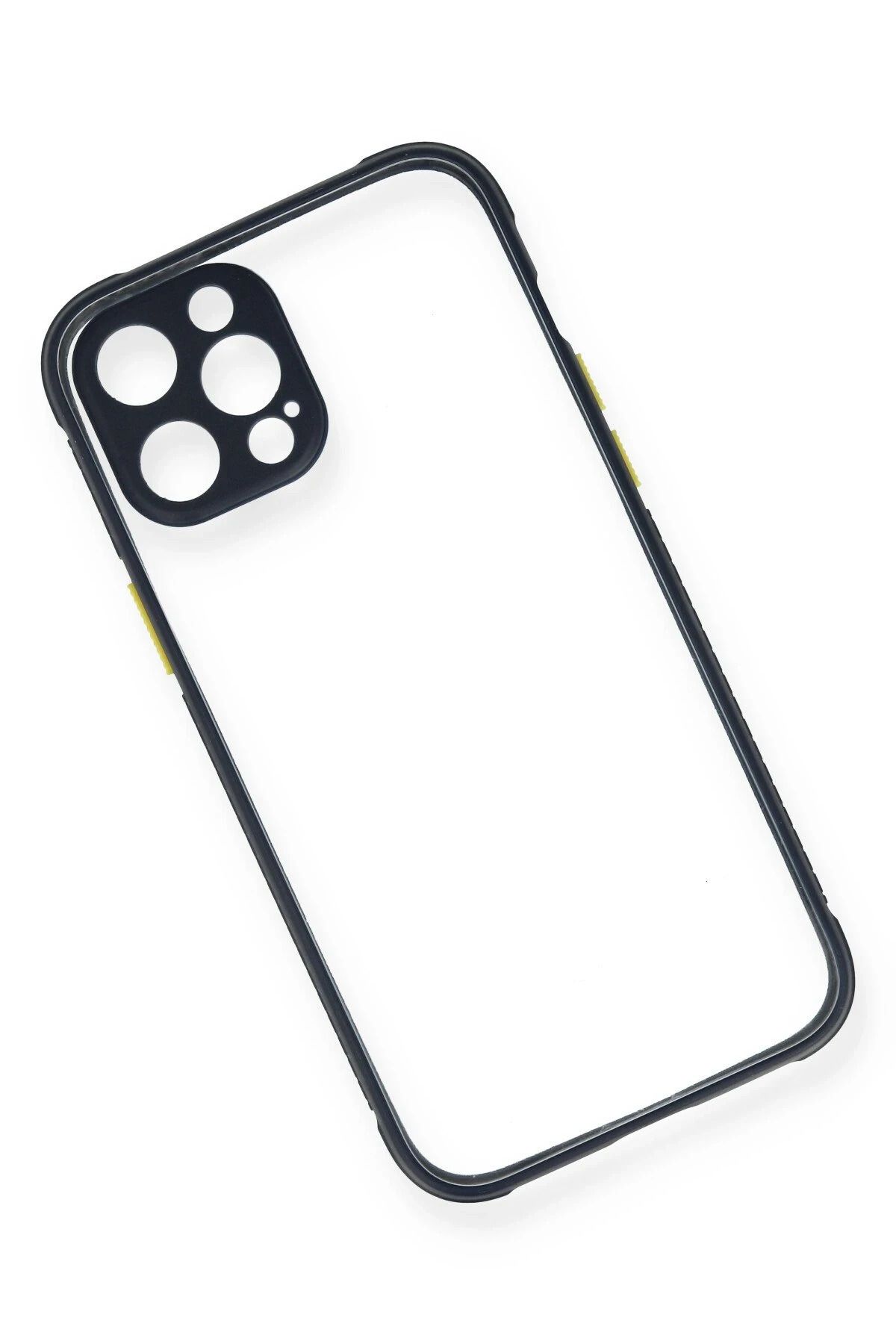 NewFace iPhone 12 Pro Kılıf Miami Şeffaf Silikon - Lacivert GLSTD