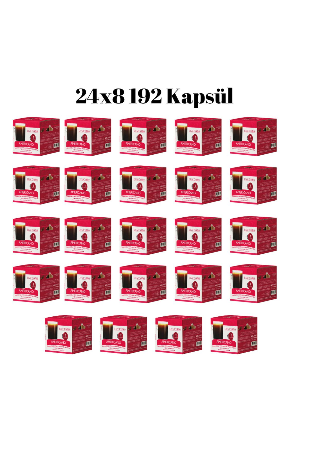 Livy Coffee Dolce Gusto' Uyumlu Americano Kapsül Kahve 24X8 192 Kapsül