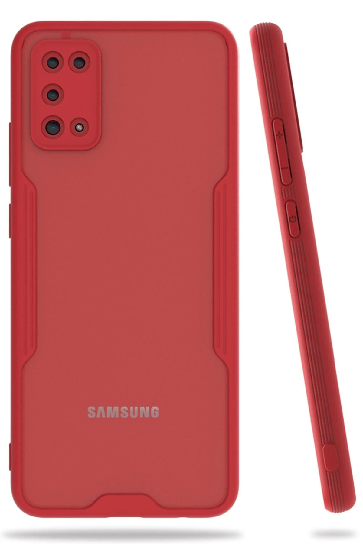 NewFace Samsung Galaxy A02S Kılıf Platin Silikon - Kırmızı WLZOR