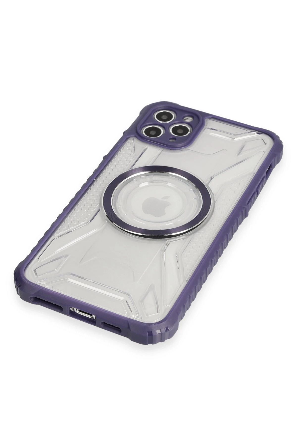 NewFace iPhone 11 Pro Max Kılıf Prag Magneticsafe Kapak - Derin Mor WLZOR