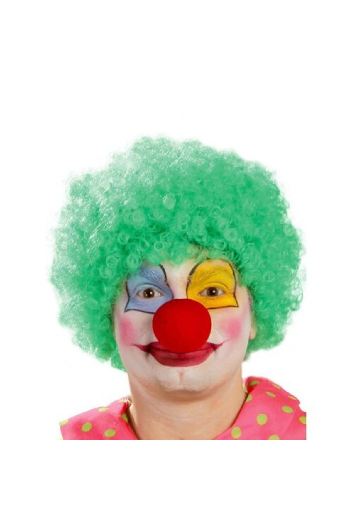Otocub Yeşil Renk Kıvırcık Afro Palyaço Seti