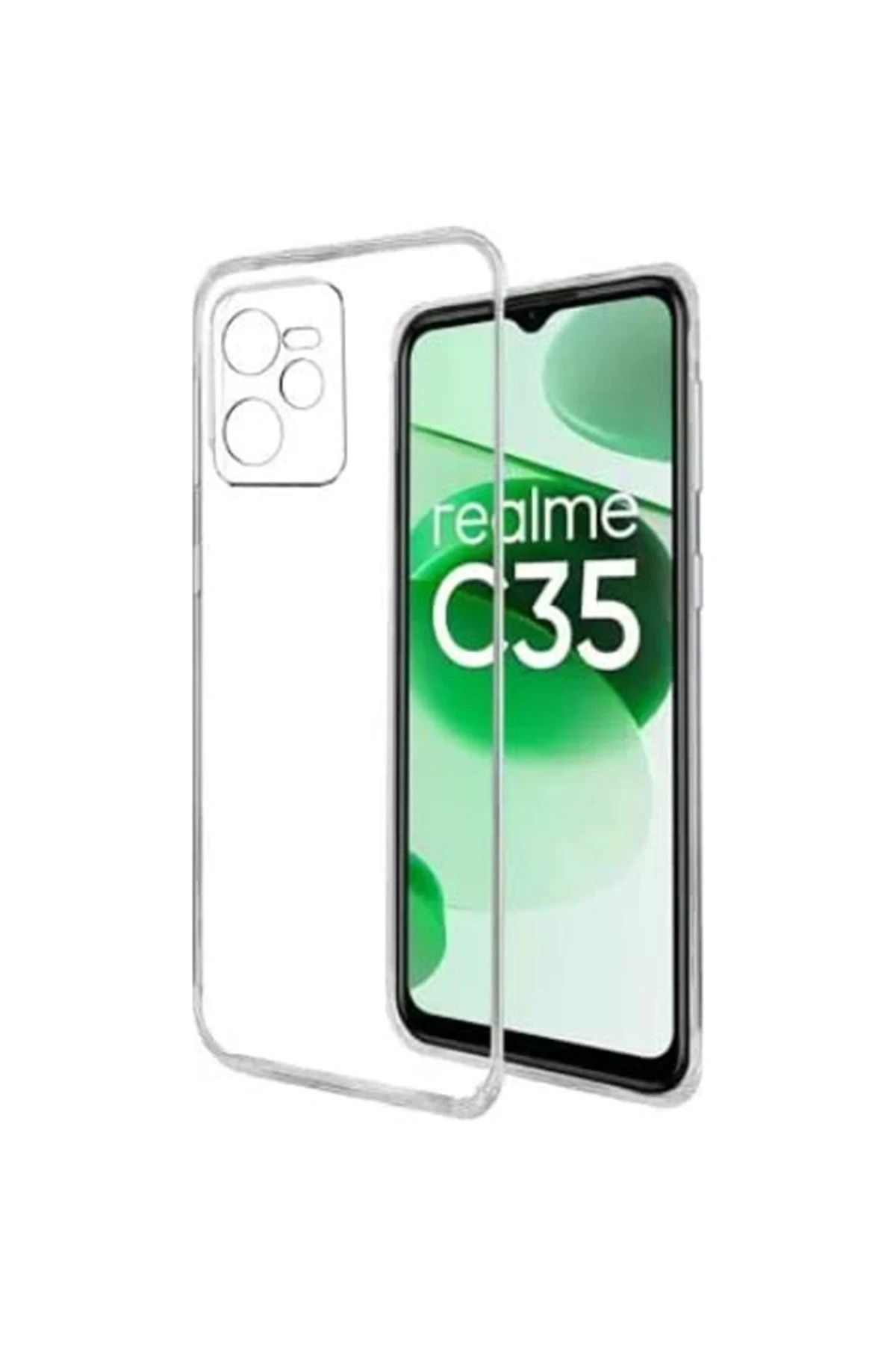 NewFace Realme C35 Kılıf Lüx Şeffaf Silikon GLSTD