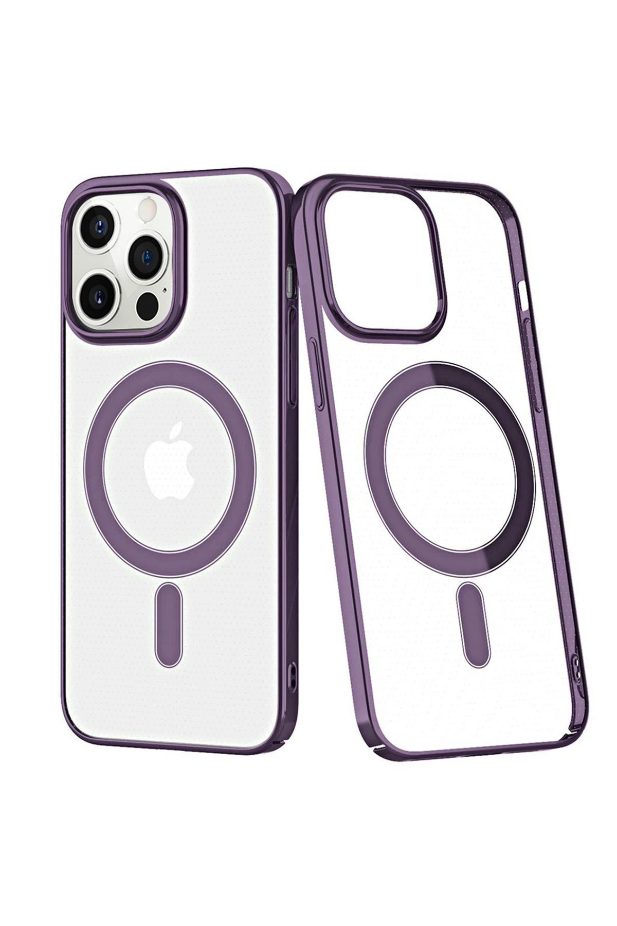 NewFace iPhone 13 Pro Max Kılıf Element Magneticsafe Sert Kapak - Derin Mor NRMSA
