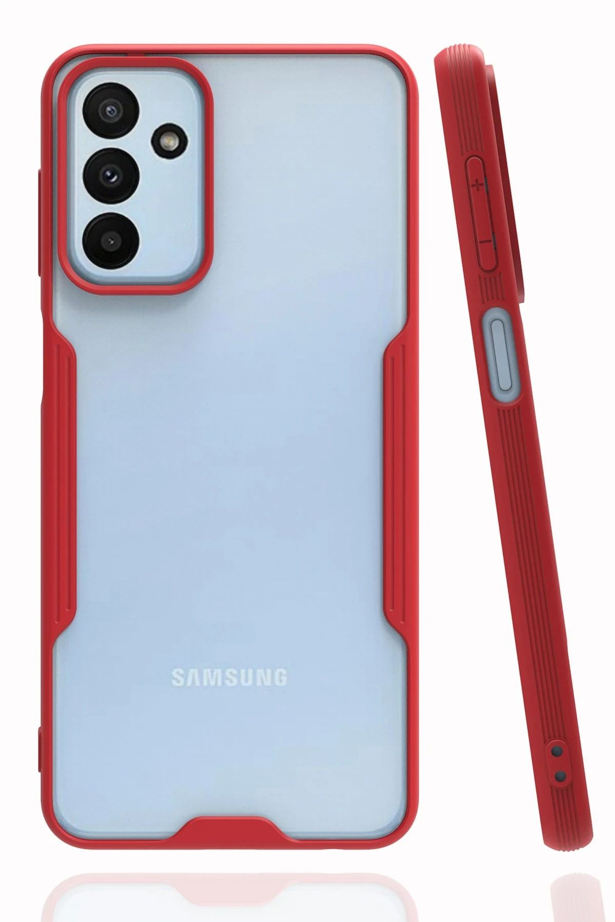 NewFace Samsung Galaxy M23 Kılıf Platin Silikon - Kırmızı GLSTD