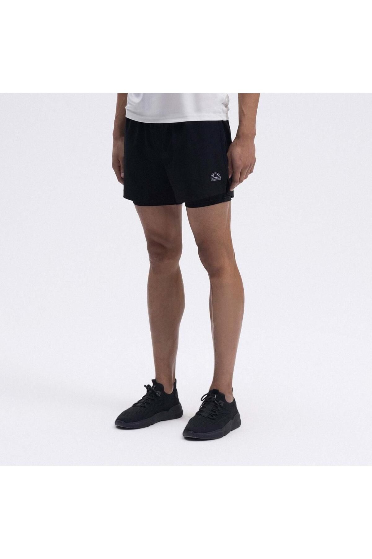 Ellesse EM446-BK 2 in 1 Erkek Şort - Siyah