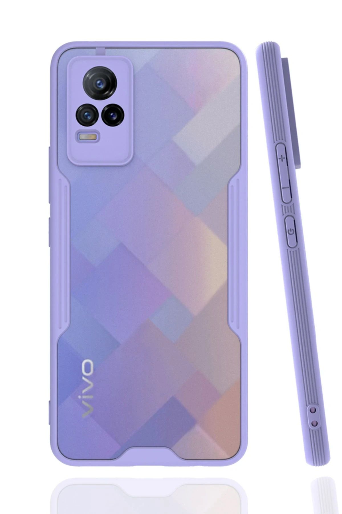 NewFace Vivo V21e Kılıf Platin Silikon - Lila GLSTD