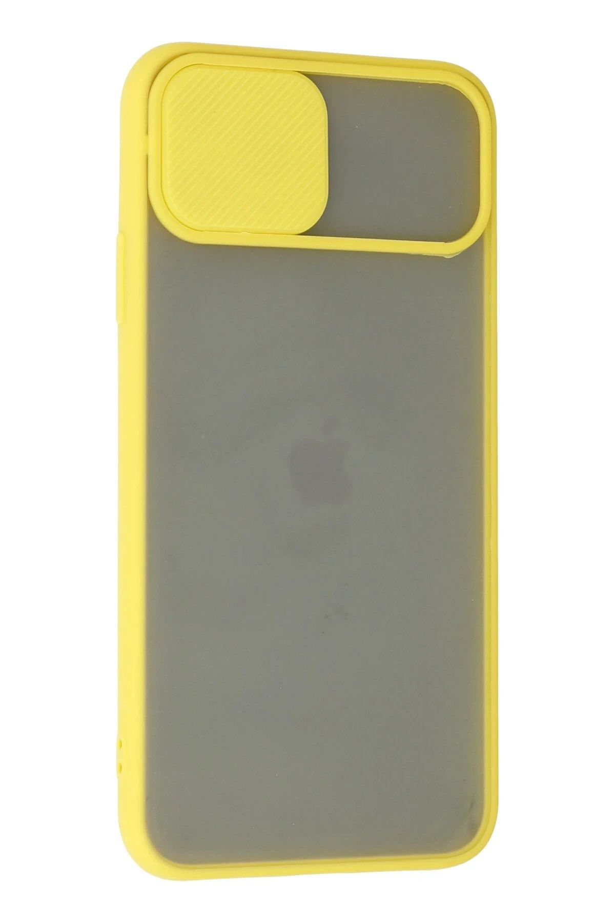 NewFace iPhone 11 Pro Kılıf Palm Buzlu Kamera Sürgülü Silikon - Sarı WLZOR