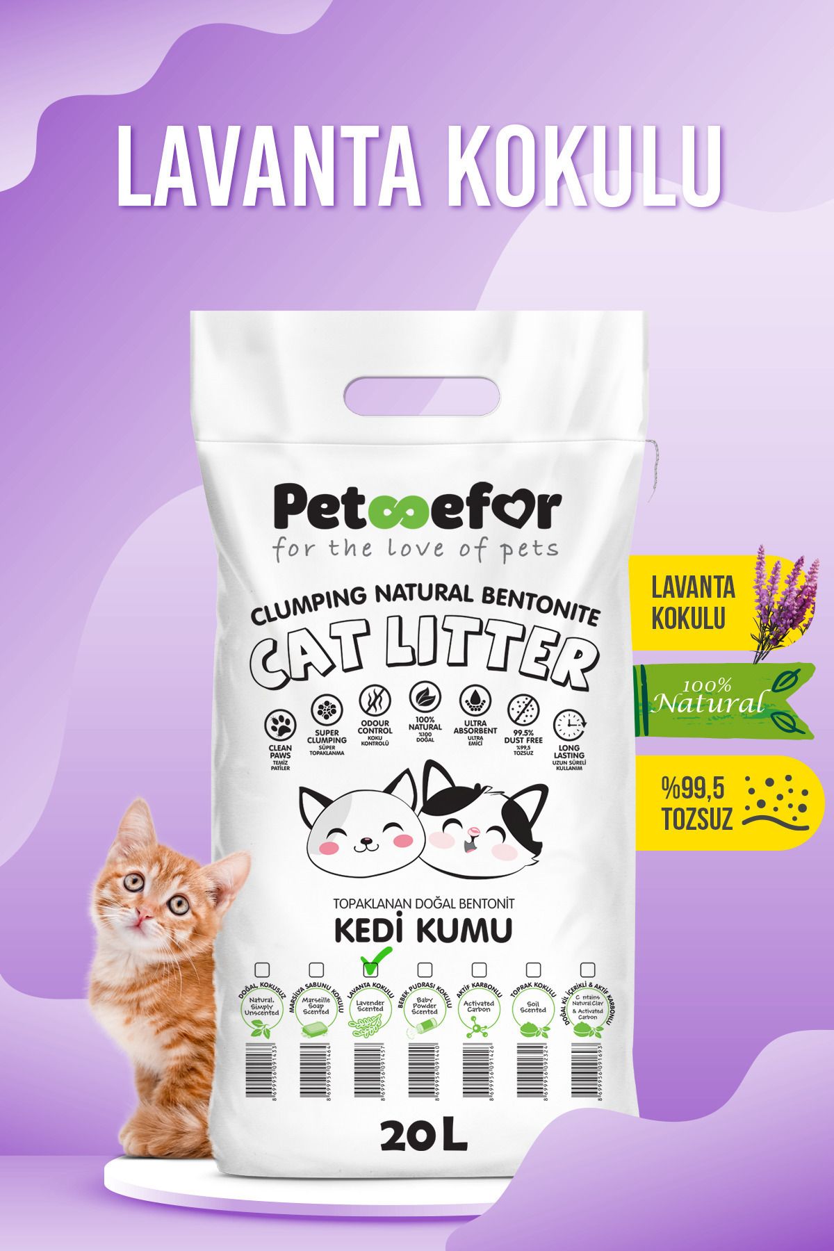 Petefor 20 LT Lavantalı Kedi Kumu