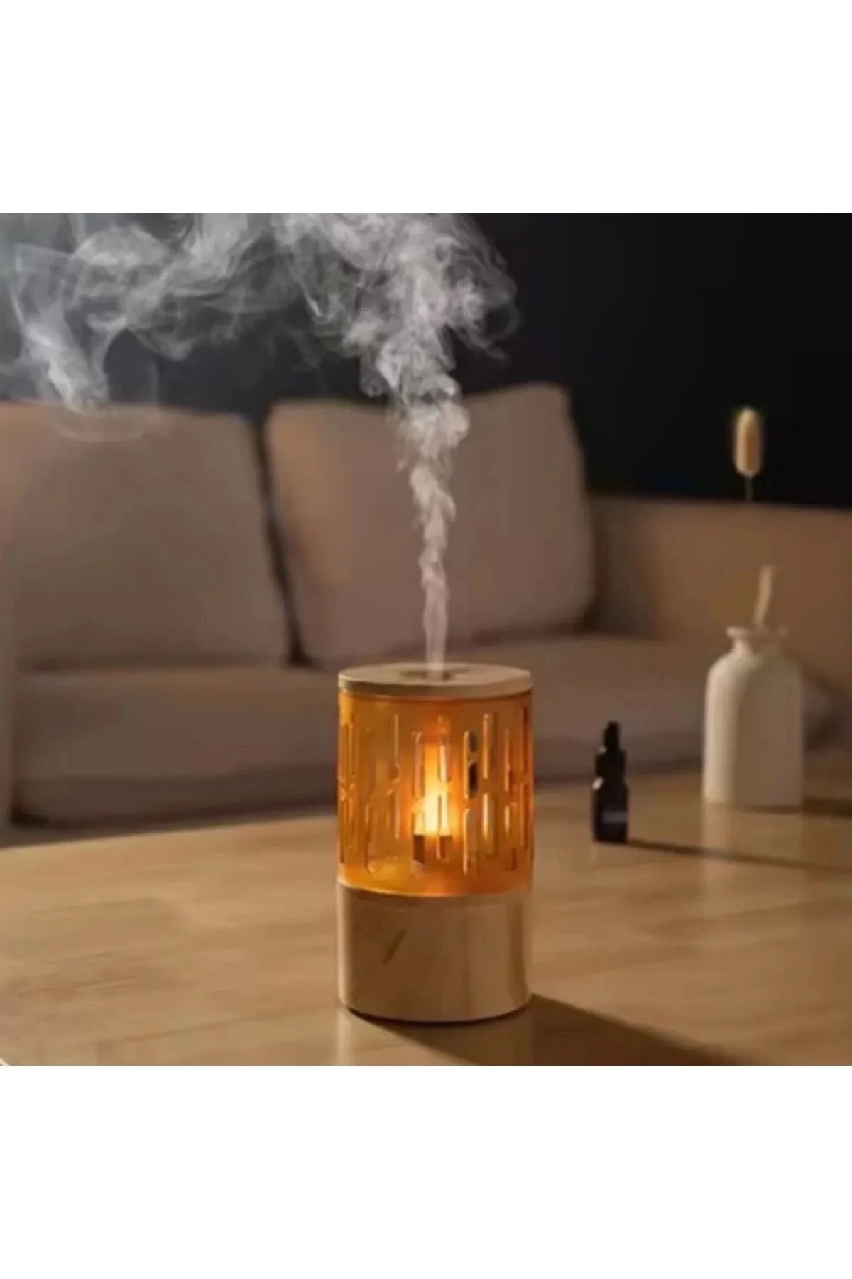 YNT İthalat Mum Işığı Görünümlü Taşınabilir 125ml Kapasiteli Işıklı Aroma Yayıcı Hava Nemlendirici