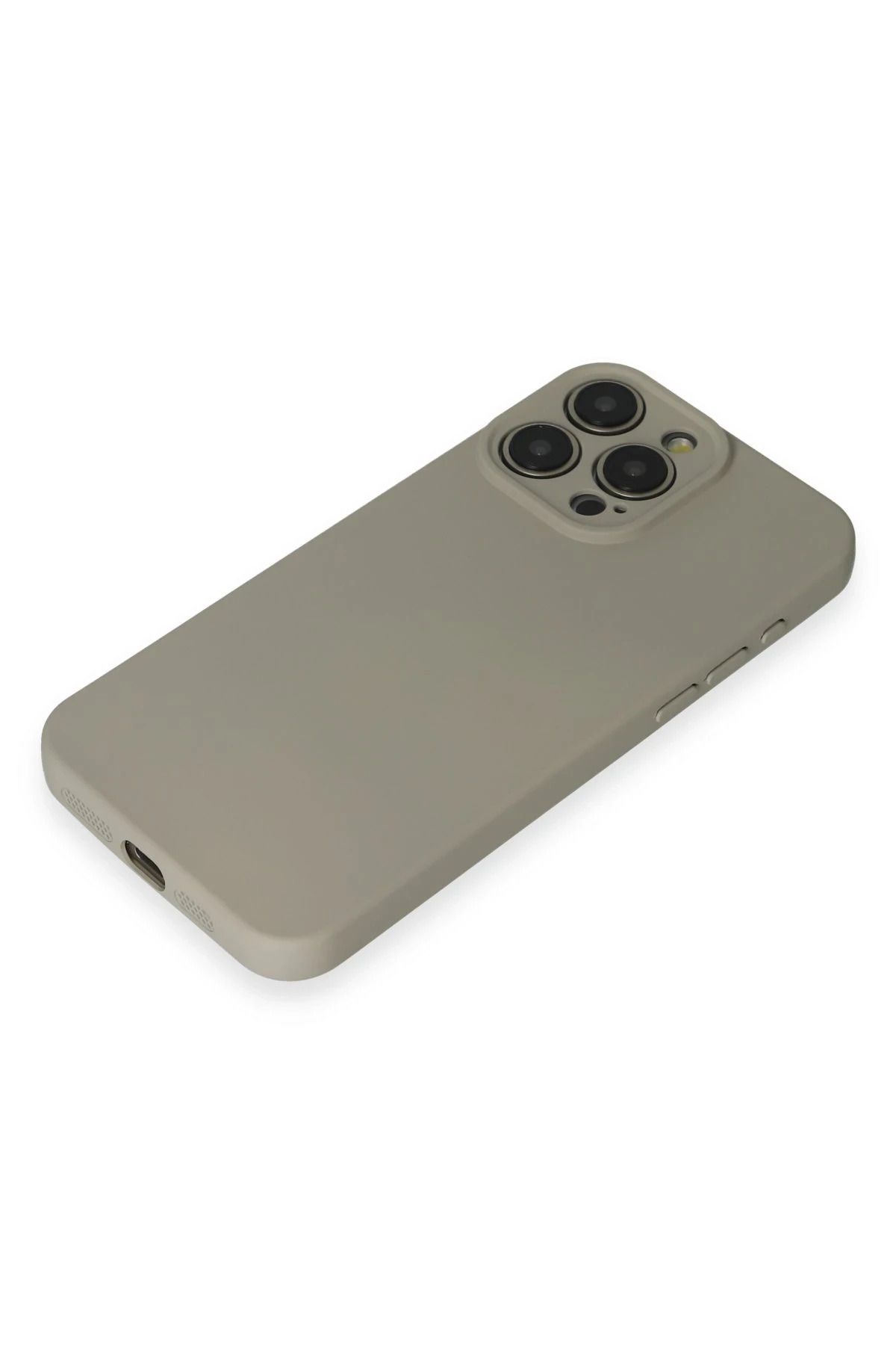NewFace iPhone 15 Pro Max Uyumlu Kılıf Nano içi Kadife Silikon - Beyaz Titanyum GLSTD