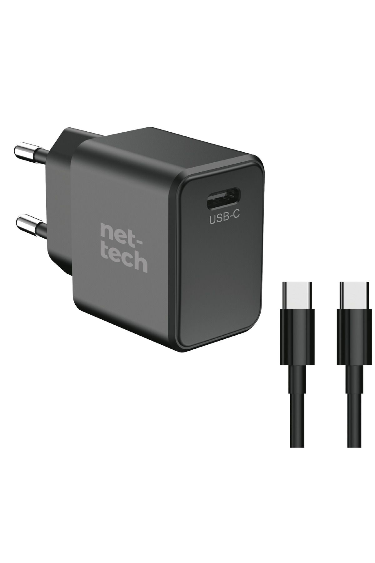 Nettech NT-HCH04 PD GaNPrime 30W Type-C To Type-C Şarj Aleti (Siyah)