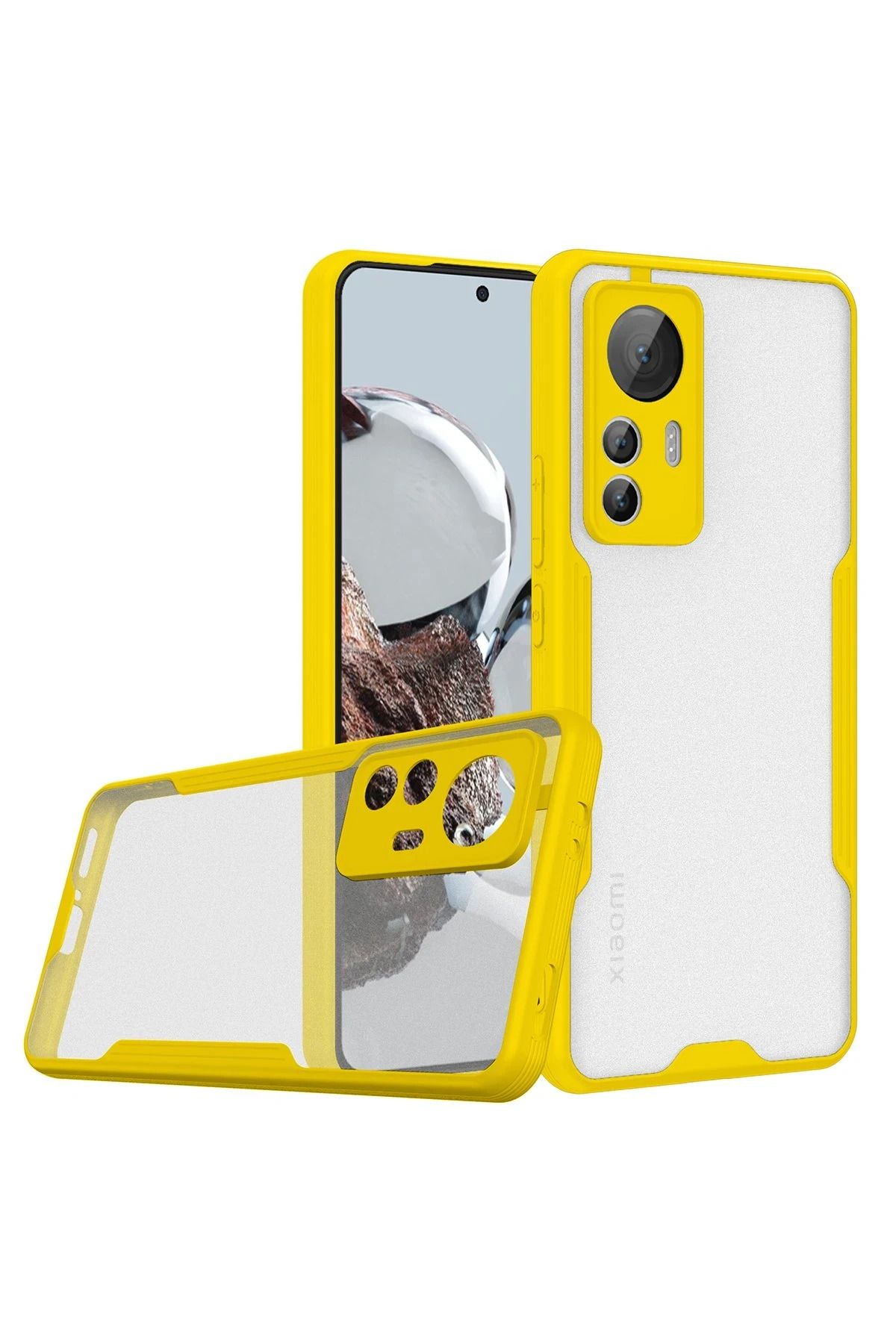 NewFace Xiaomi Mi 12T Kılıf Platin Silikon - Sarı WLZOR