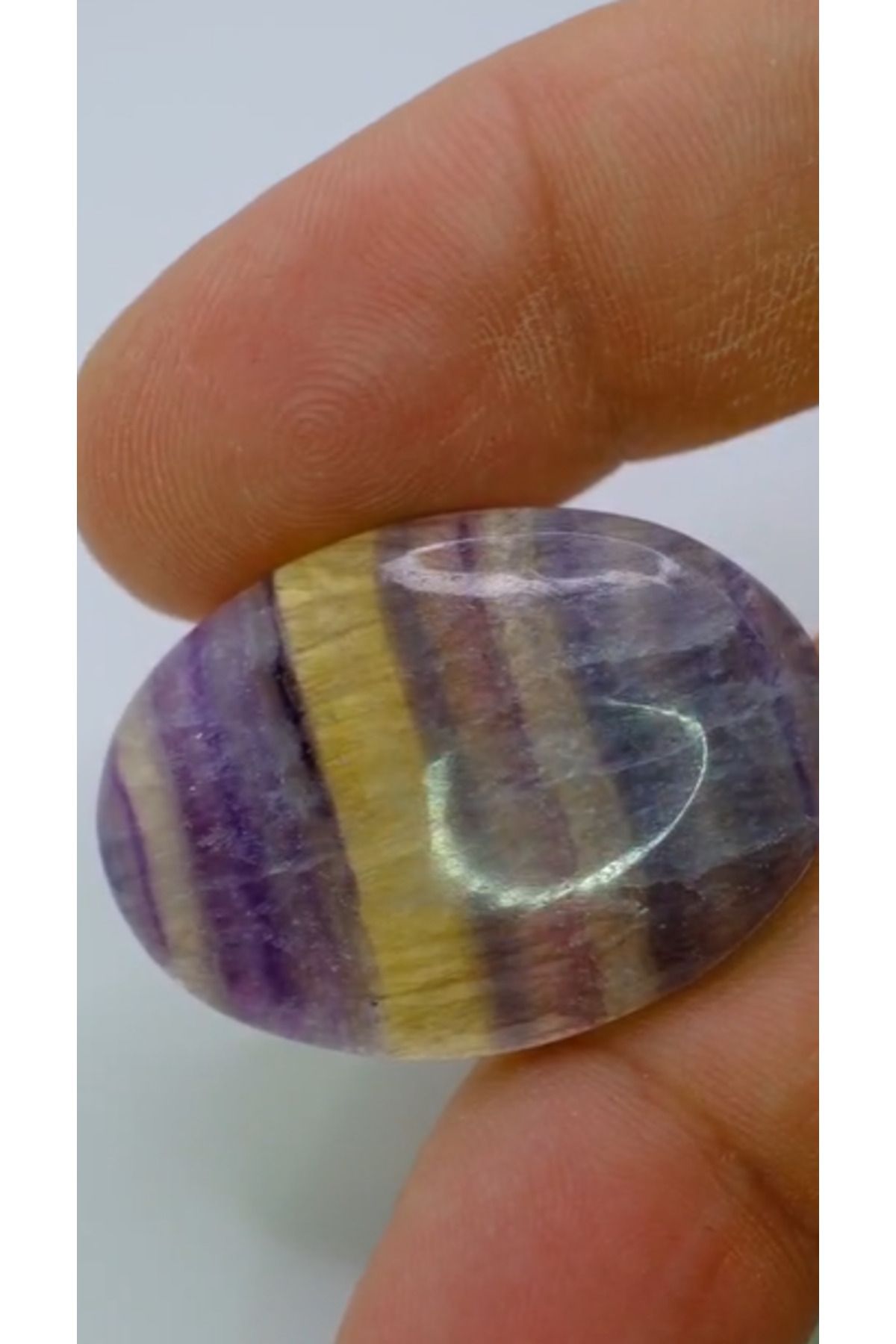 Aries 61.60ct 35.4x25.5mm Oval Cabachon Natural Multi-Color Fluorite