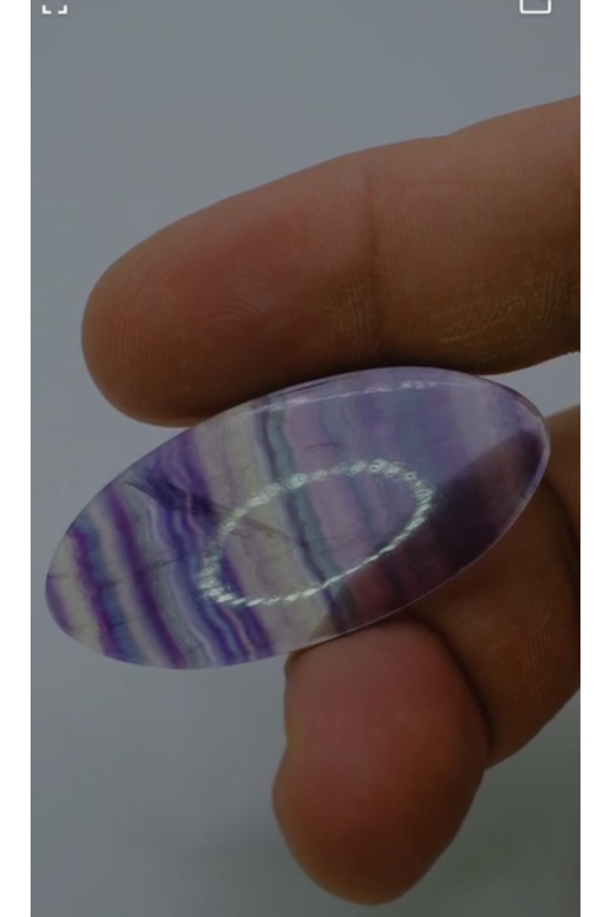 Aries 54.05ct 46.1x22.1mm Oval Cabachon Natural Multi-Color Fluorite