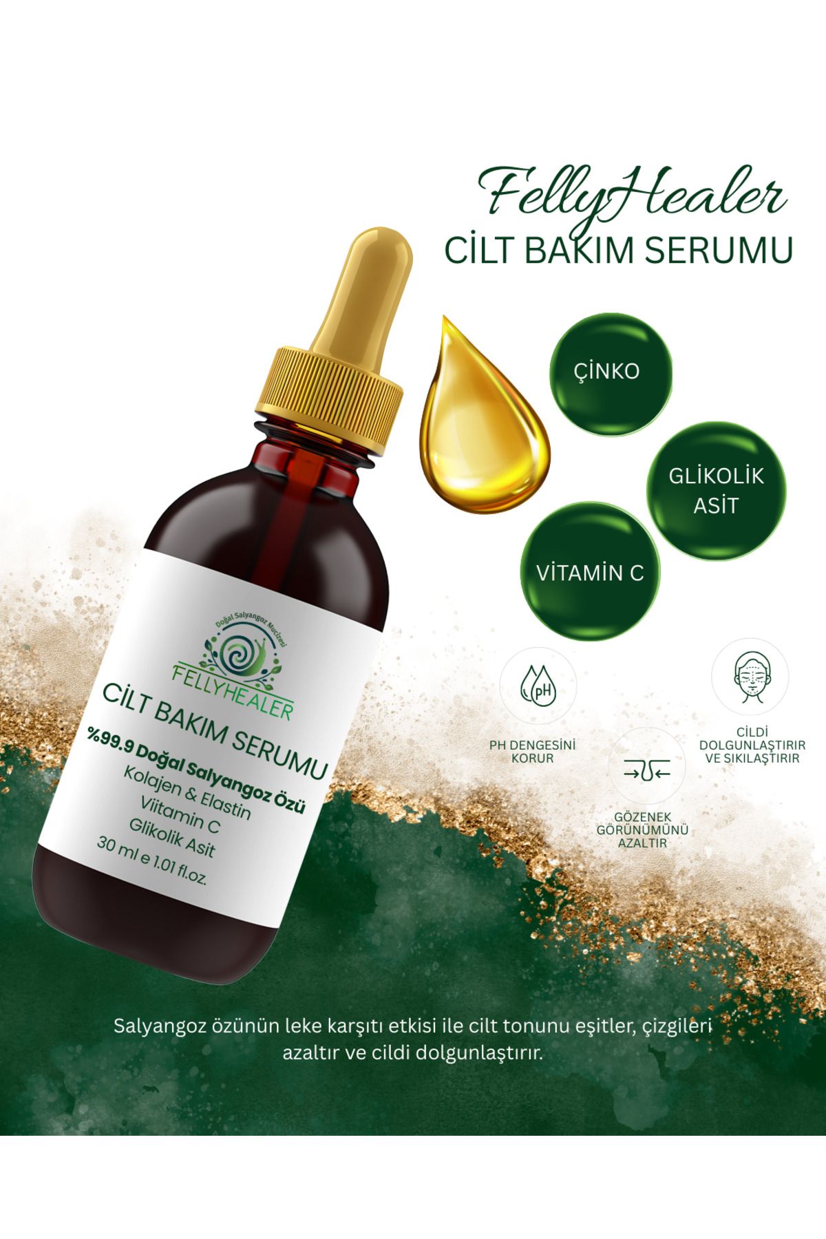Fellyhealer Salyangoz Özlü Cilt Bakım Serumu