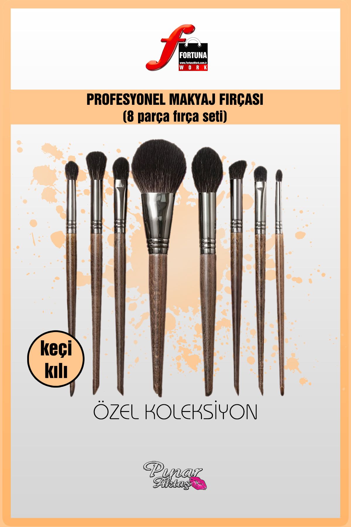 Fortuna Work Makyaj Fırçası Seti Keçi Kılı Pro Pınar Aktaş Makeup