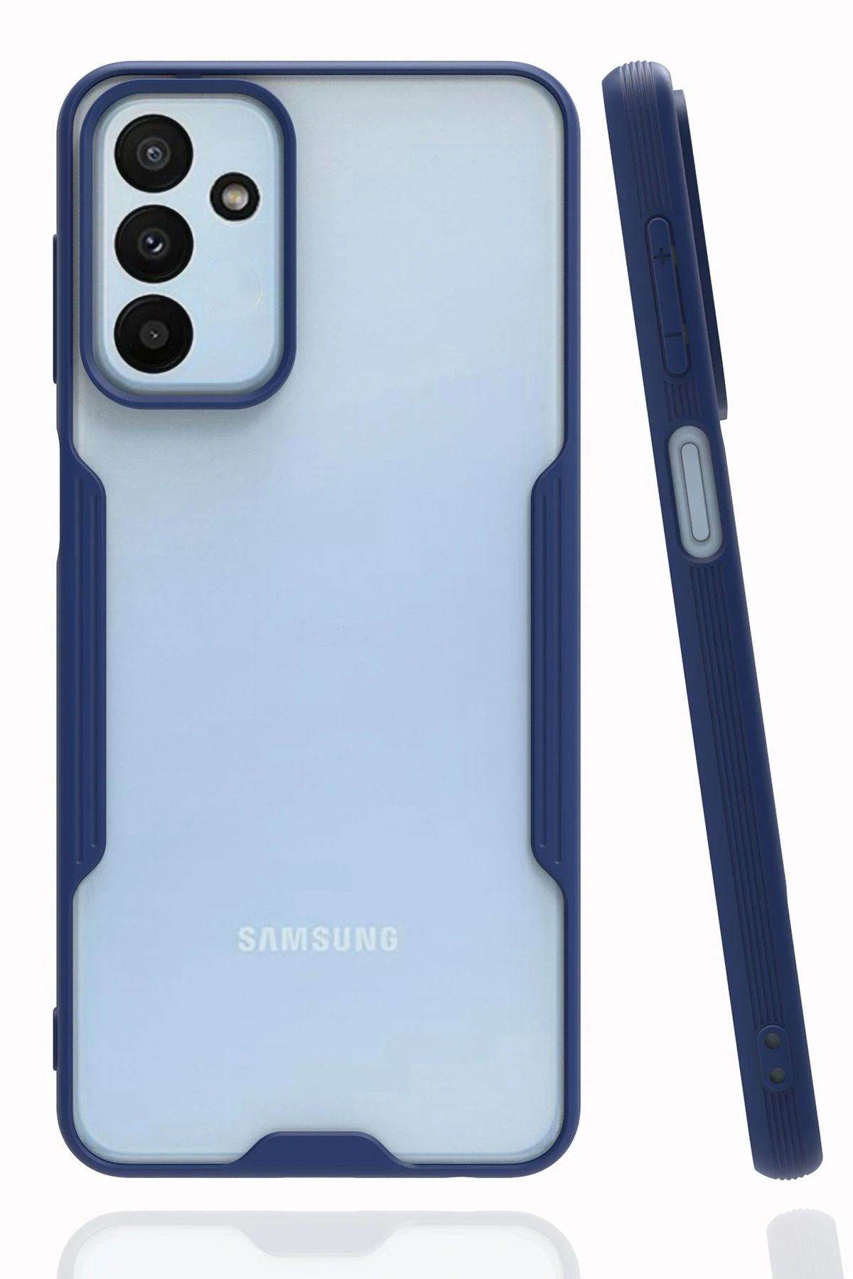 NewFace Samsung Galaxy M23 Kılıf Platin Silikon - Lacivert WLZOR