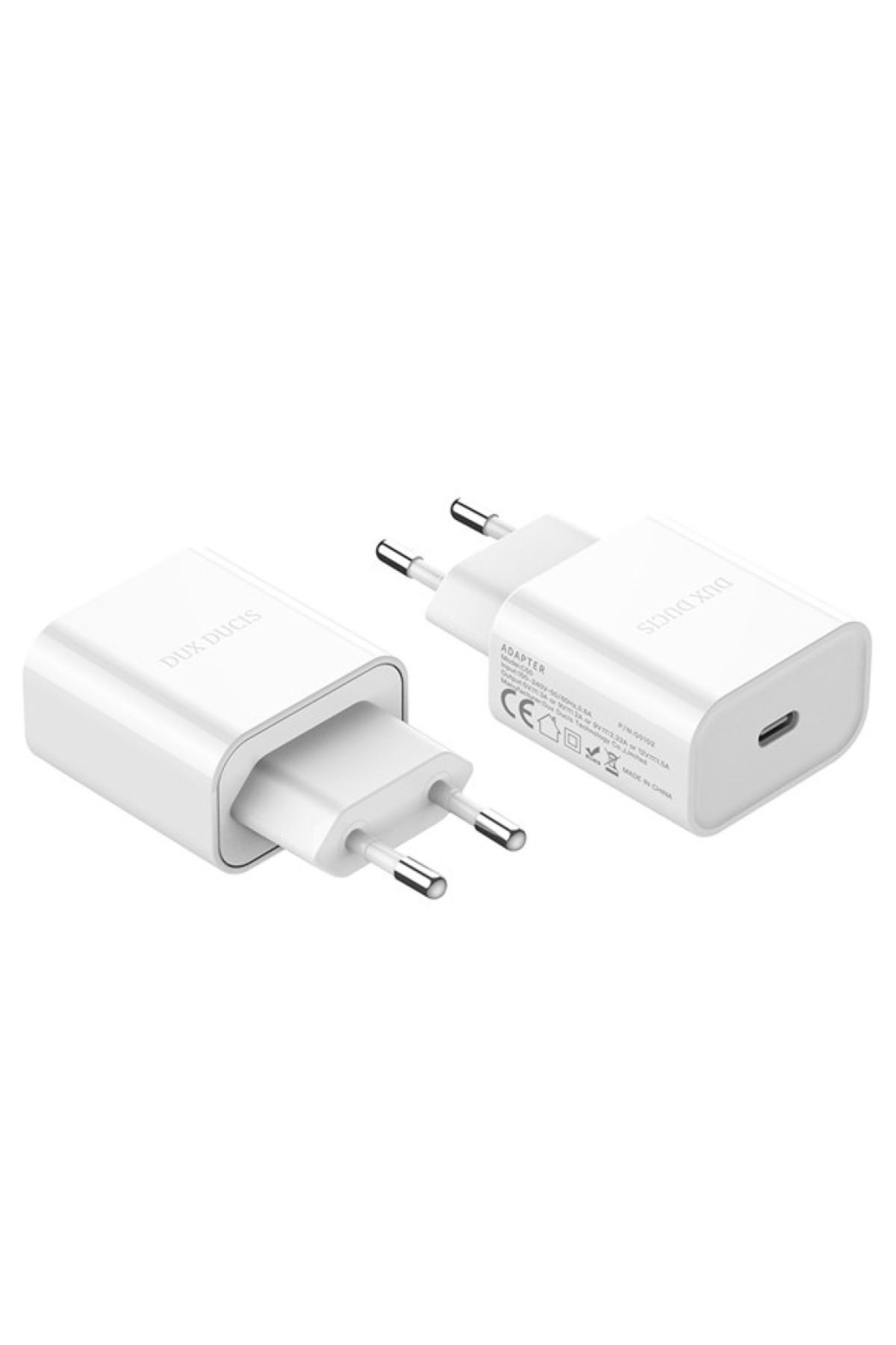 Dux Ducis C50 PD 20W Hızlı Şarj Aleti 20W USB-C Güç Adaptörü (Beyaz)