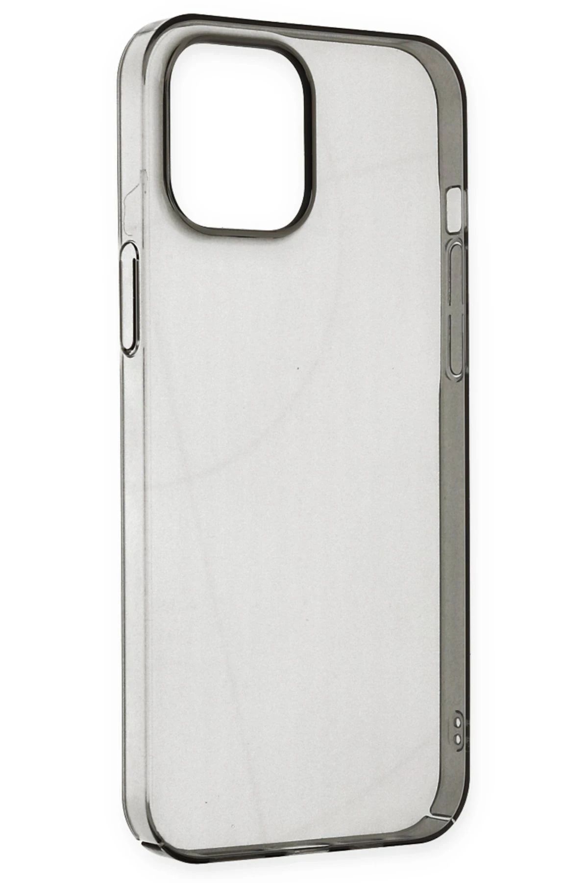 NewFace iPhone 14 Pro Kılıf Pc Sert Şeffaf Kapak - Siyah FLKRY