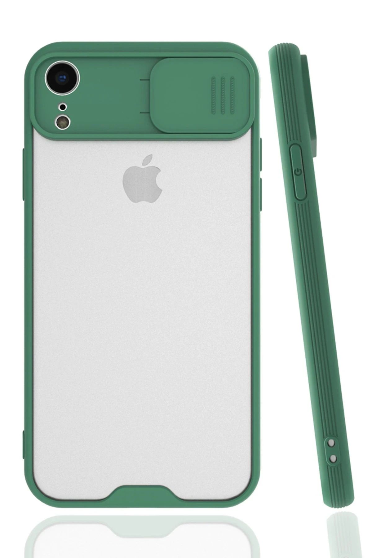 NewFace iPhone XR Kılıf Platin Kamera Koruma Silikon - Yeşil GLSTD