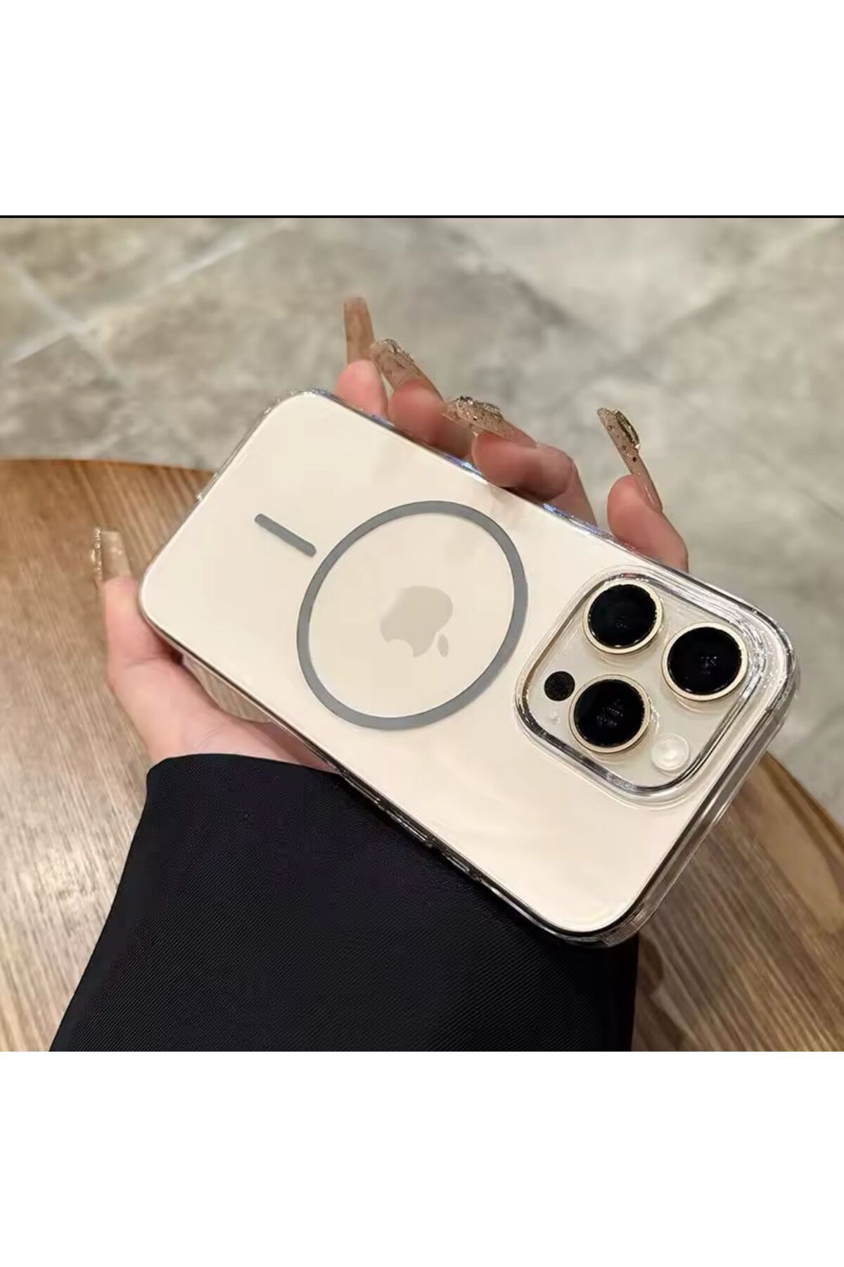 PEXURA TECH Apple İphone 15 Plus Parlak Şefaf Darbe Emici Magsafeli Kılıf Kapak