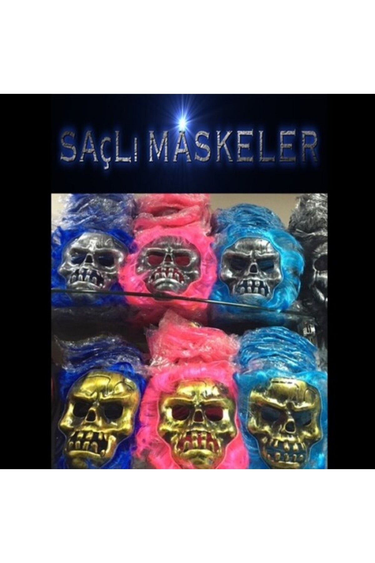 Otocub Saçlı İskelet Yüzlü Maskeler