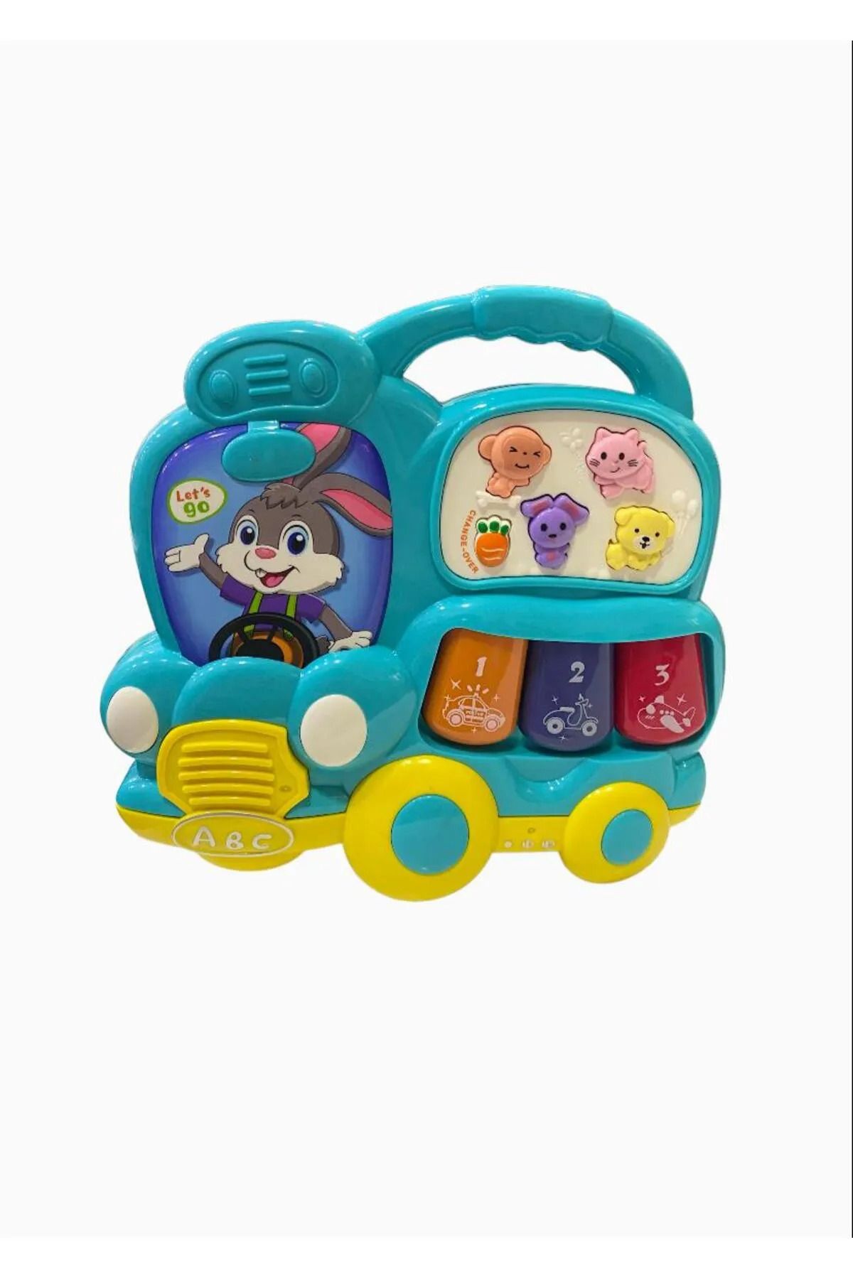 Vivaverse Mavi Işıklı ve Müzikli Otobüs Bebek Piyanosu