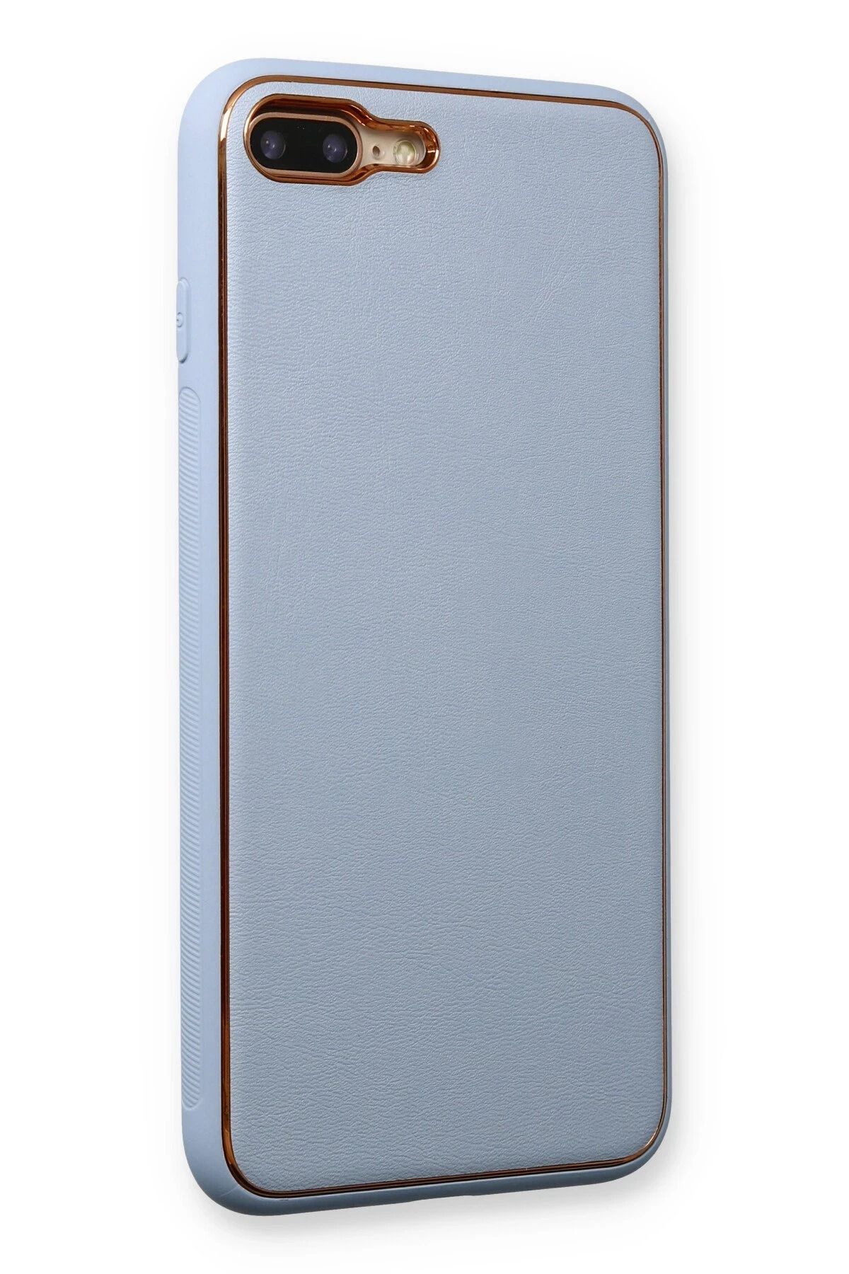 NewFace iPhone 7 Plus Kılıf Coco Deri Silikon Kapak - Açık Mavi GLSTD
