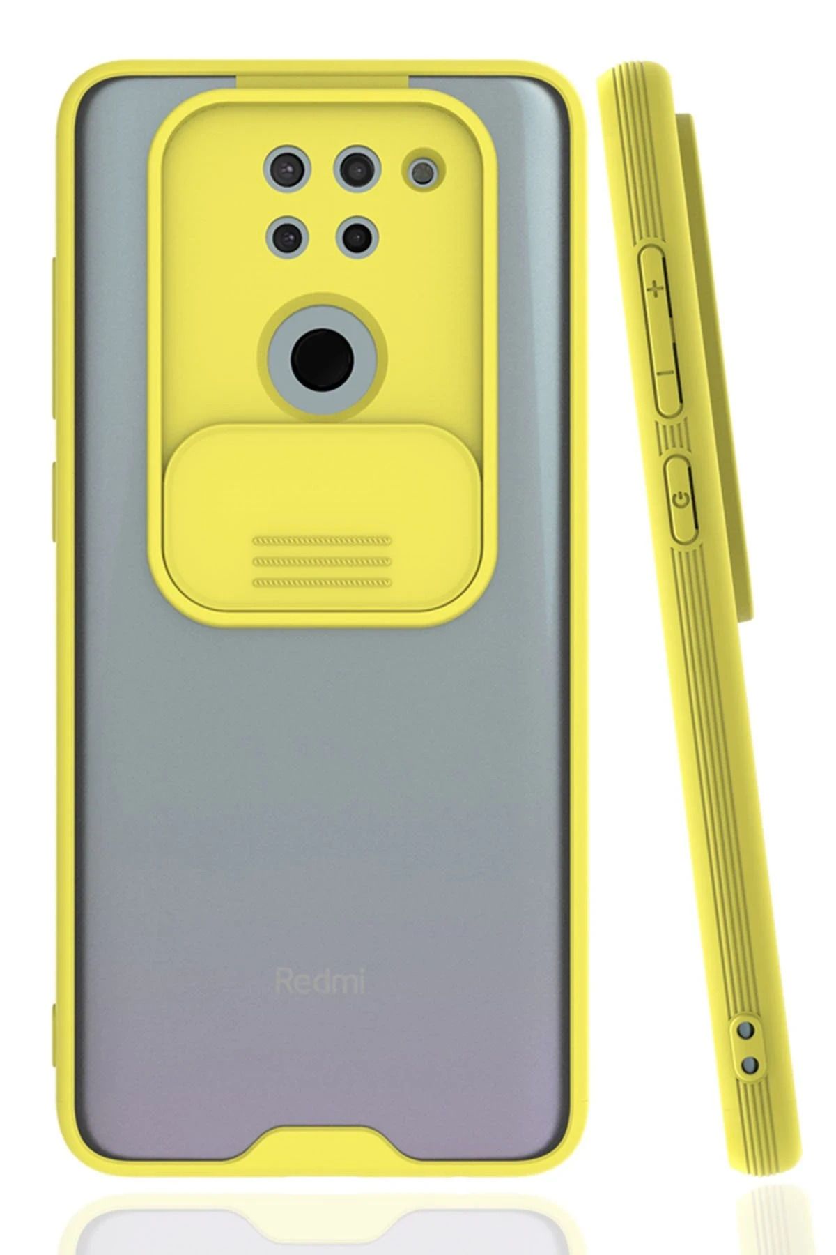 NewFace Xiaomi Redmi Note 9 Kılıf Platin Kamera Koruma Silikon - Sarı SVLRS