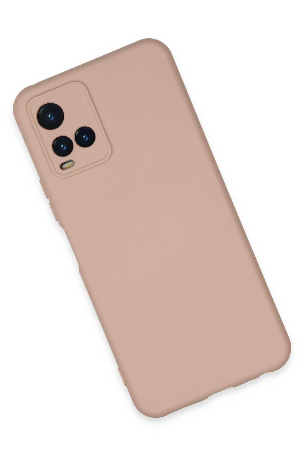 NewFace Vivo Y21S Uyumlu  Kılıf Nano içi Kadife Silikon - Pudra GLSTD