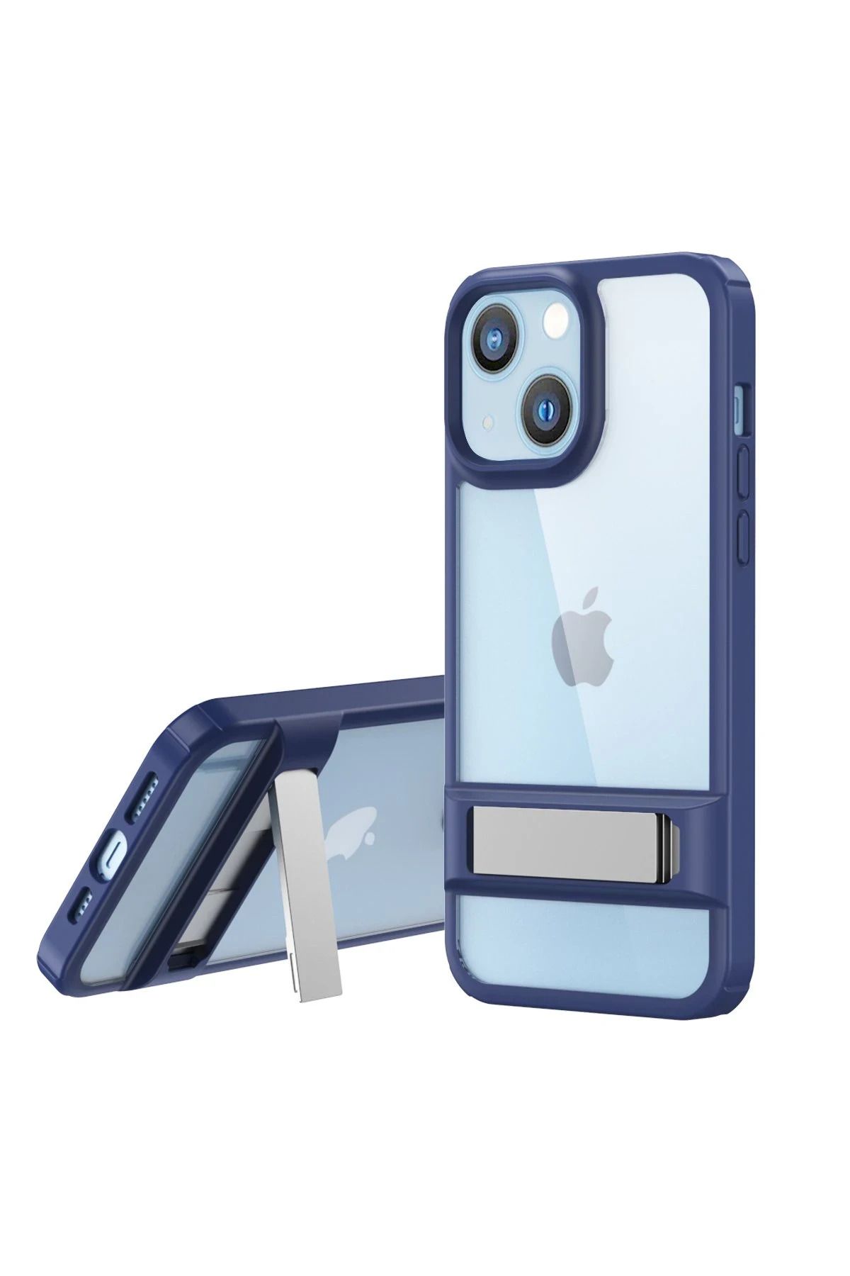 NewFace iPhone 14 Plus Kılıf Rolet Stand Kapak - Lacivert GLSTD