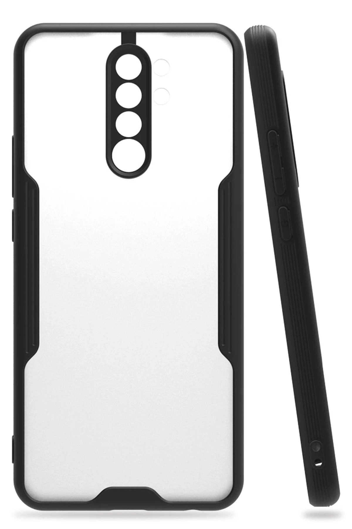NewFace Xiaomi Redmi 9 Kılıf Platin Silikon - Siyah GLSTD