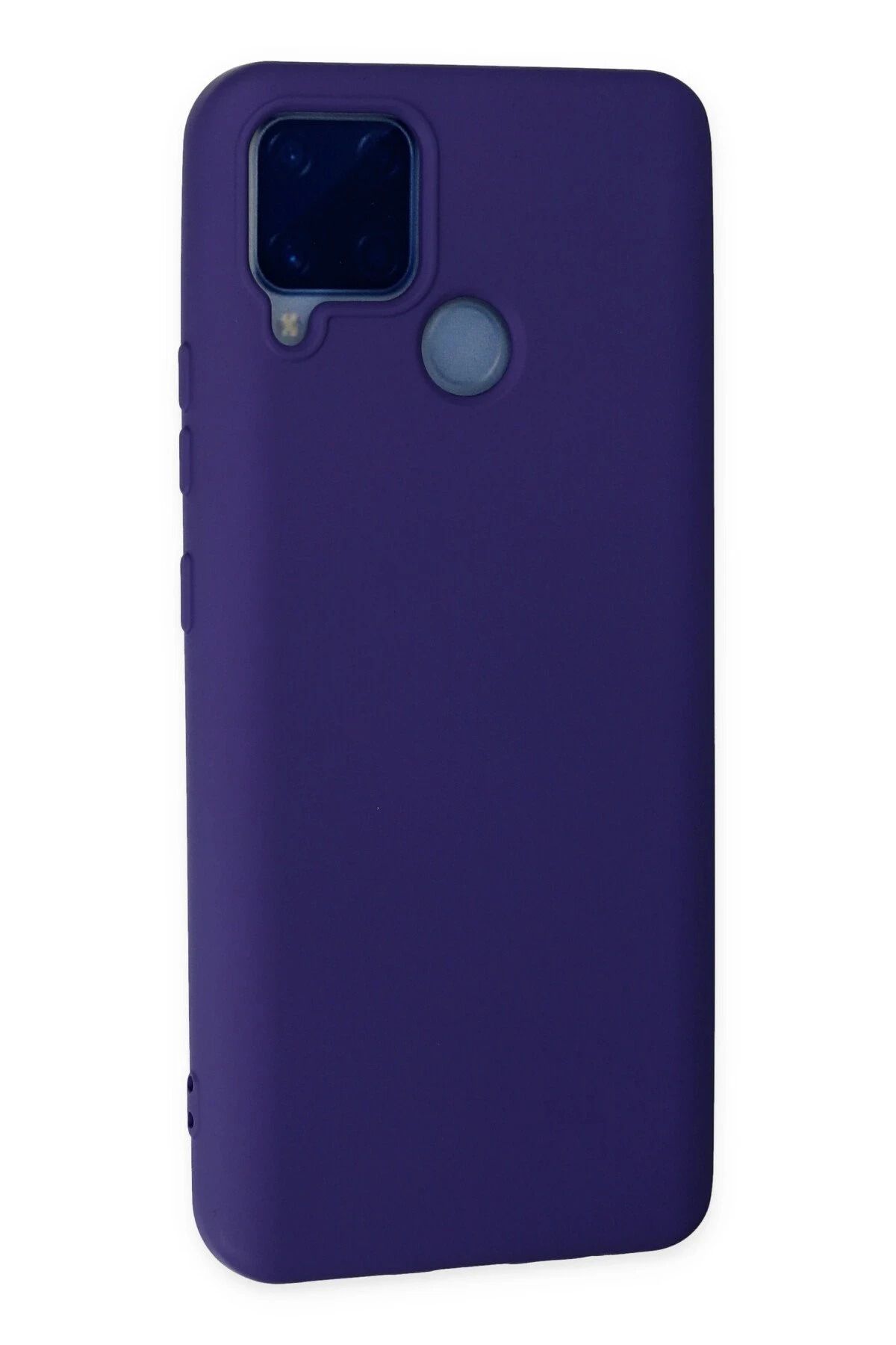 NewFace Realme C15 Kılıf Nano içi Kadife Silikon - Mor GLSTD