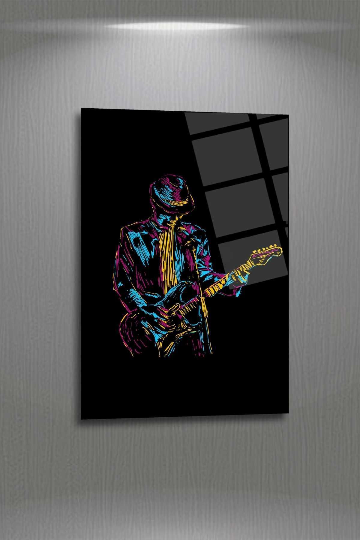 HMDS CONCEPT Gitar Çalan Adam Tablosu, Cam Tablo 263