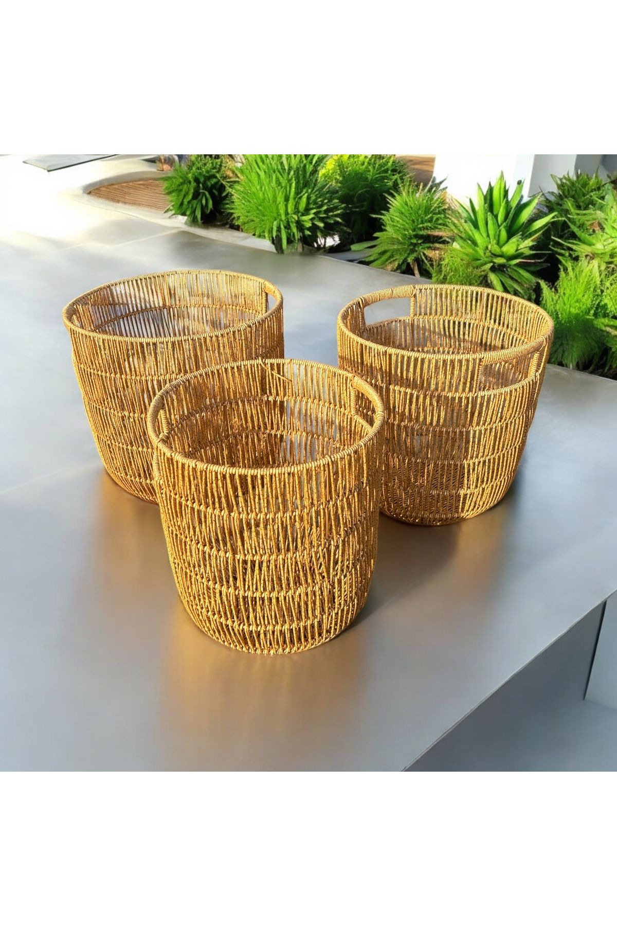 SepetçiBaba 3'lü Sepet / Saksılık / Çamaşırlık - 608