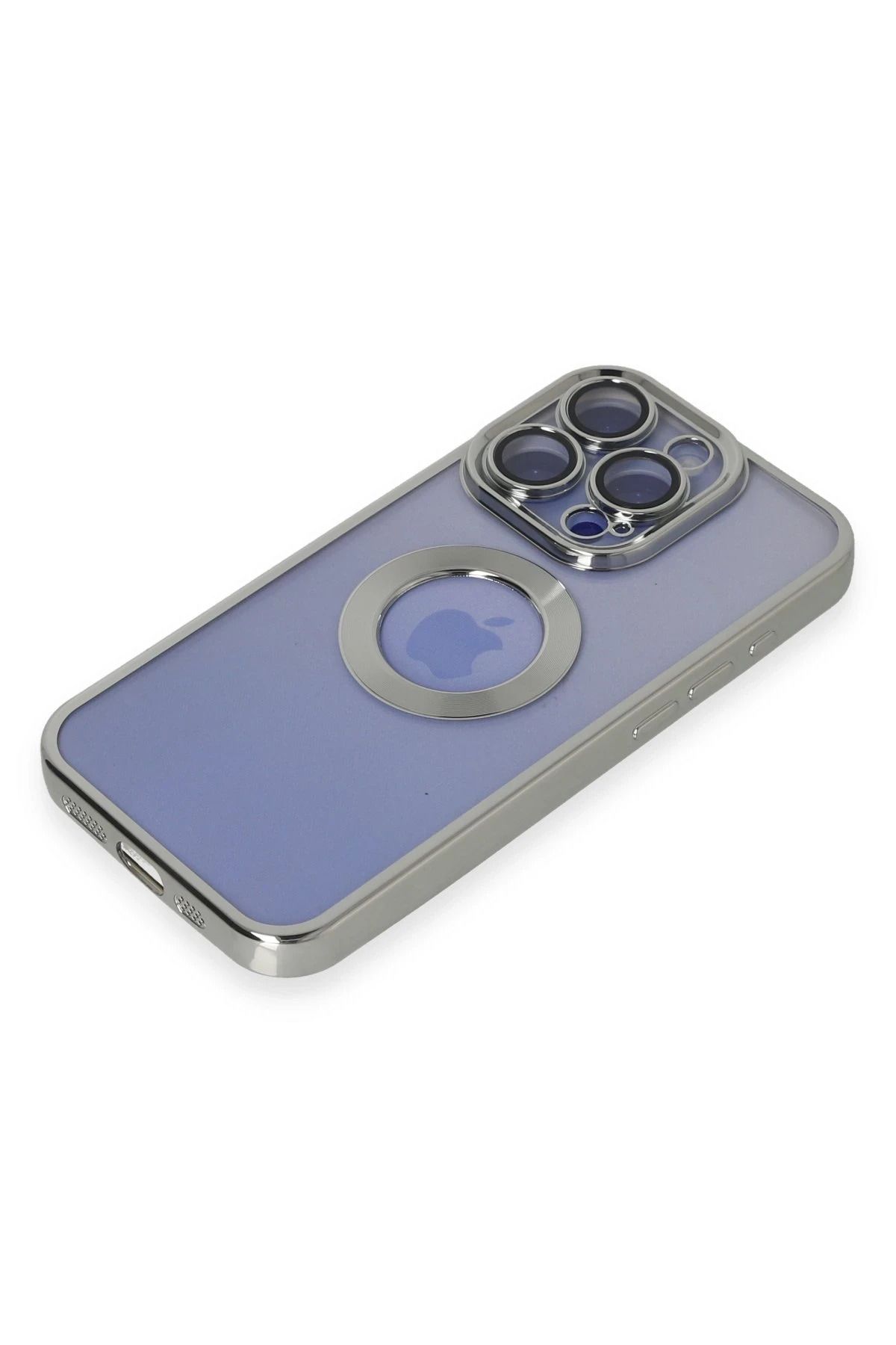 NewFace iPhone 15 Pro Max Kılıf Slot Silikon - Gümüş GLSTD