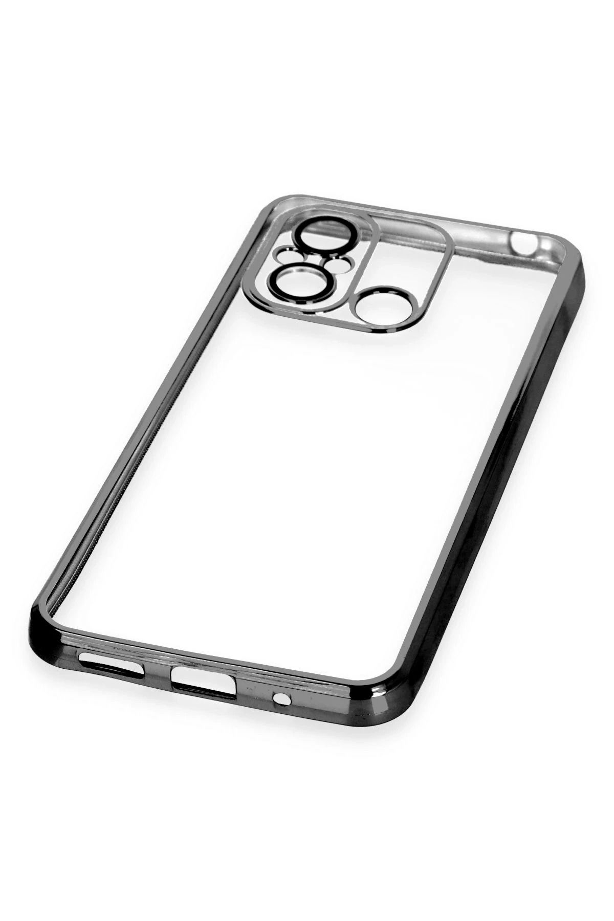 NewFace Xiaomi Redmi 12C Kılıf Lensli Silikon - Siyah GLSTD