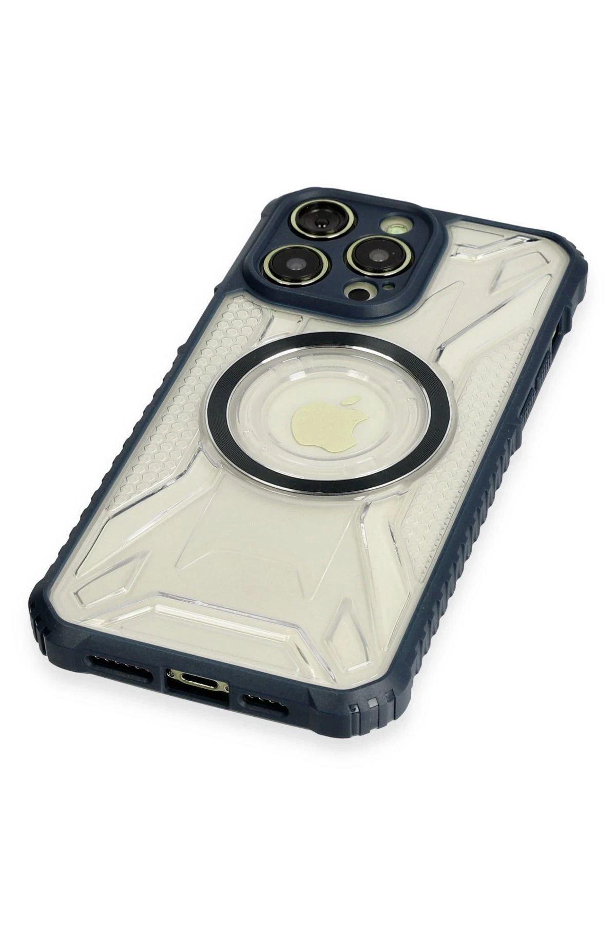 NewFace iPhone 13 Pro Kılıf Prag Magneticsafe Kapak - Lacivert GLSTD