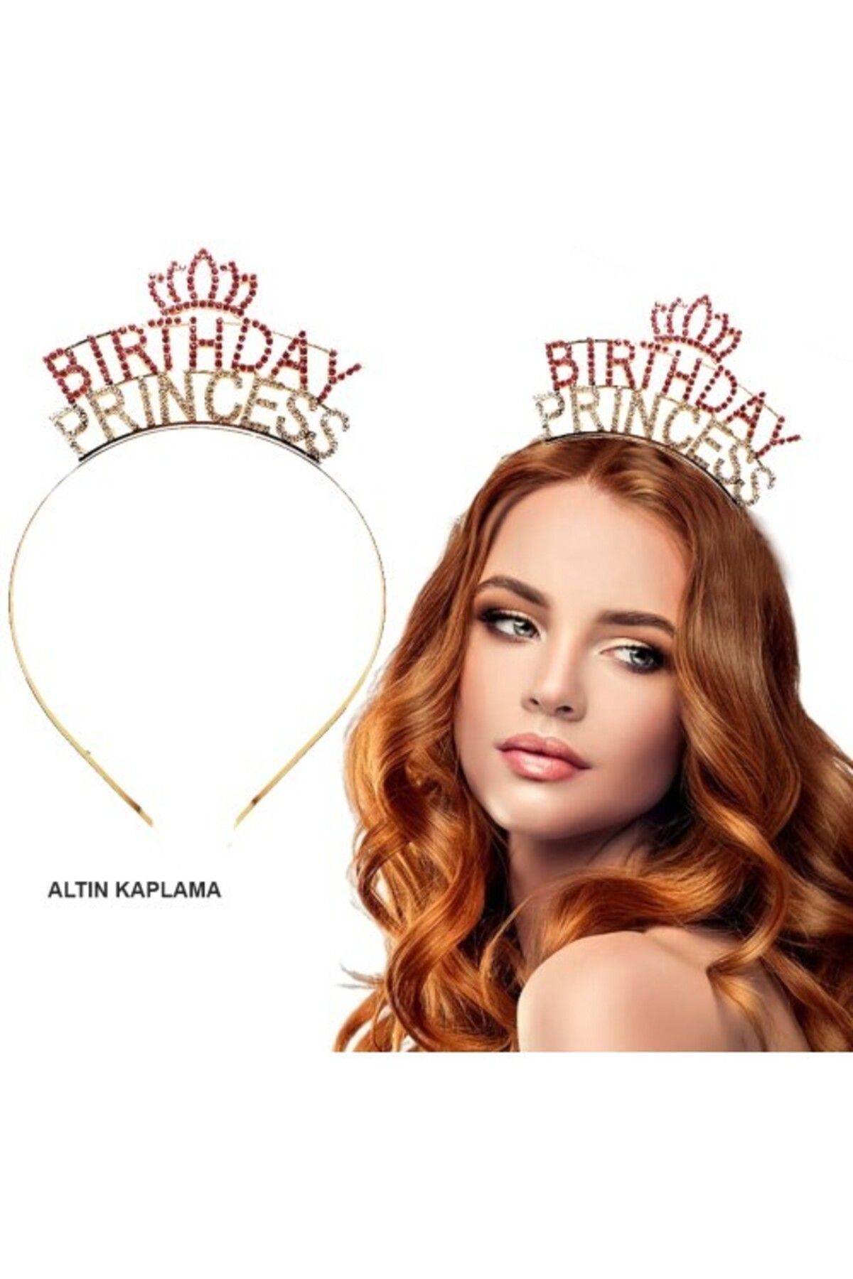 Otocub Birthday Princess Kristal Taç – Altın Kaplama