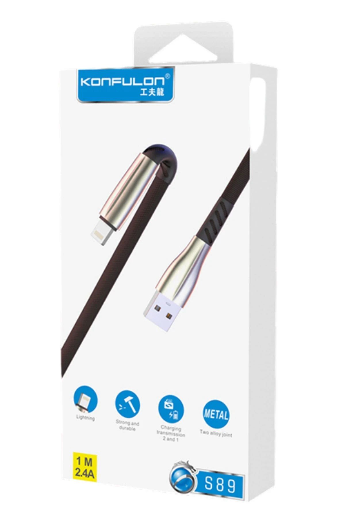 Konfulon S51 Lightning Kablo iphone Uyumlu 1M 3A - Kırmızı GLSTD