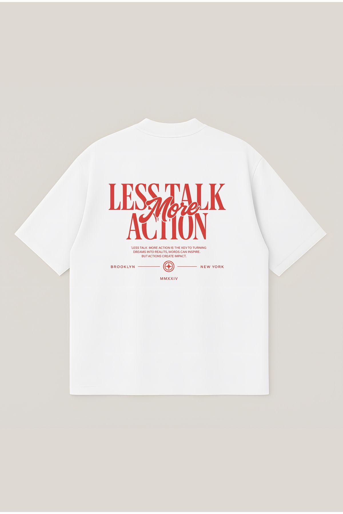 Moon Dancer Less Talk Unisex Oversize Baskılı Boxy Fit Kalın Kumaşlı T-shirt