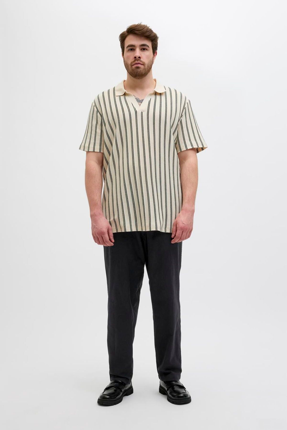 Jack & Jones Büyük Beden Keten Karisimli Jogger Pantolon - Kane