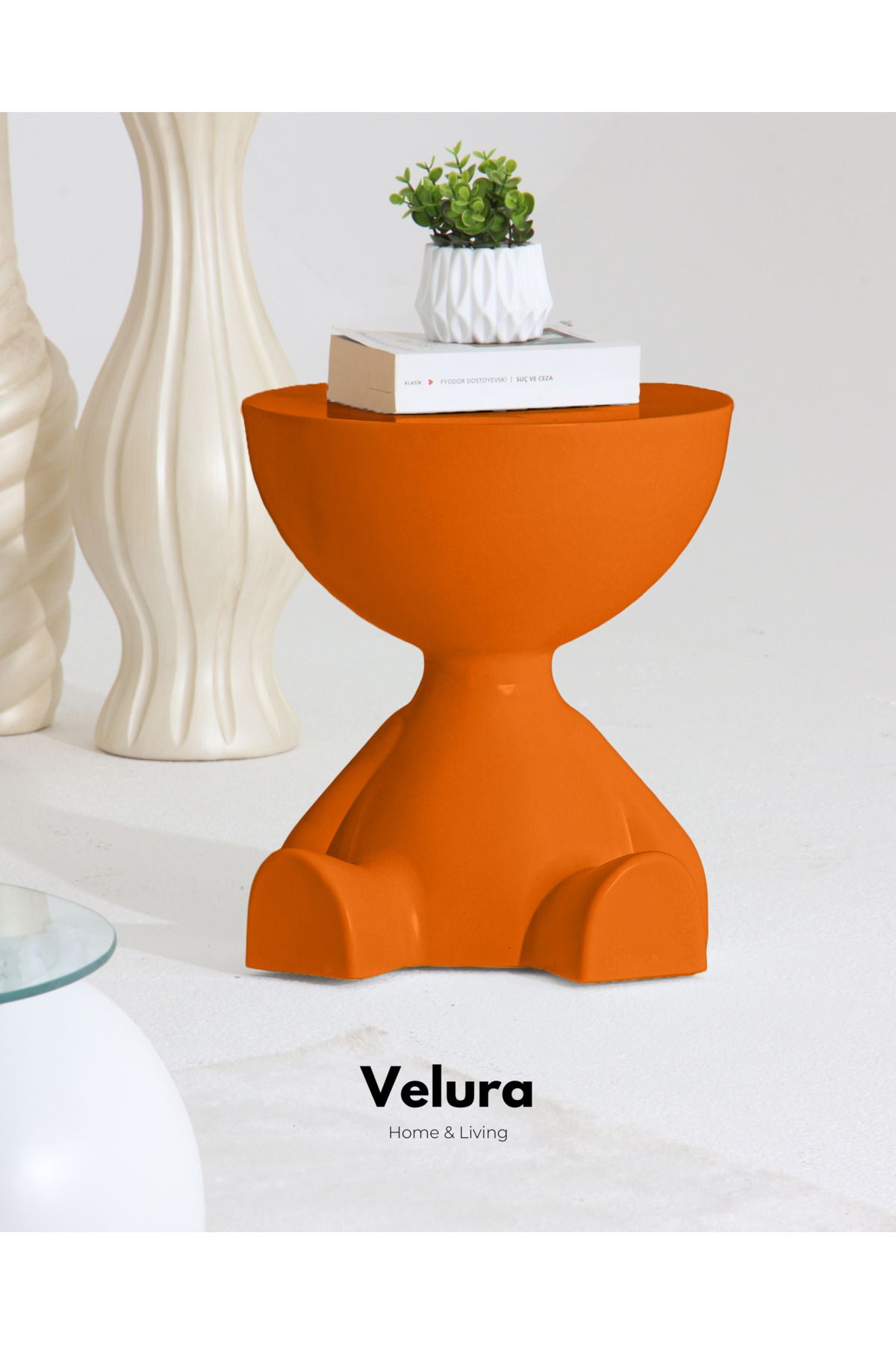 Velura Home & Living Tedy Yan Sehpa & Ayıcık Zigon Sehpa & Pinterest Sehpa Modeli - Turuncu