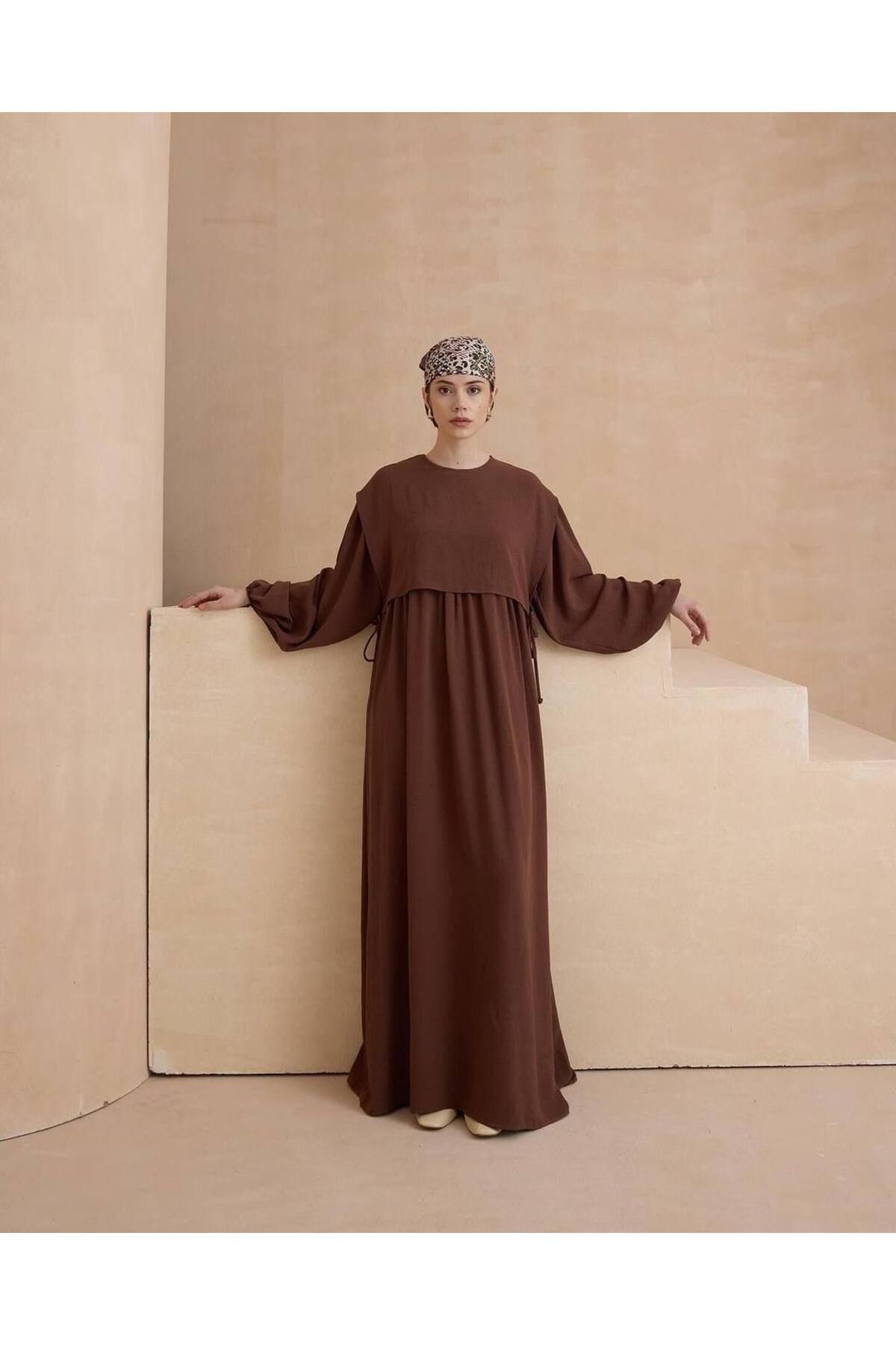 OlaLady Kadın Crop Detaylı Aerobin salaş Tesettür Elbise