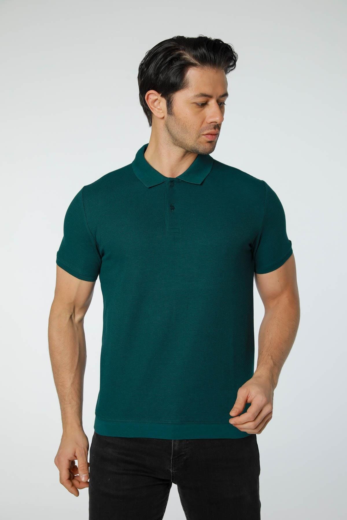 rugatchi Waffle Dokulu Polo Yaka T-Shirt
