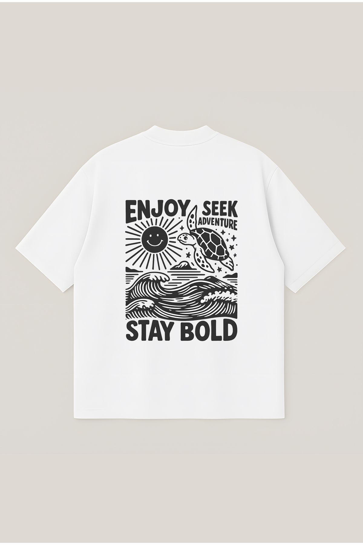 Moon Dancer Stay Bold Unisex Oversize Baskılı Boxy Fit Kalın Kumaşlı T-shirt