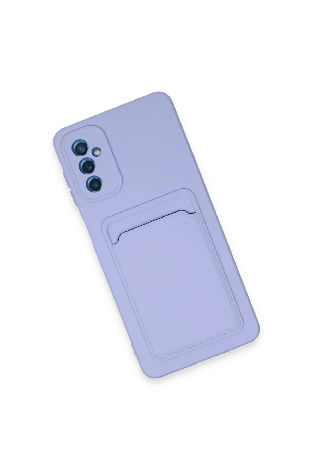 NewFace Samsung Galaxy A14 4G Kılıf Kelvin Kartvizitli Silikon - Lila GLSTD