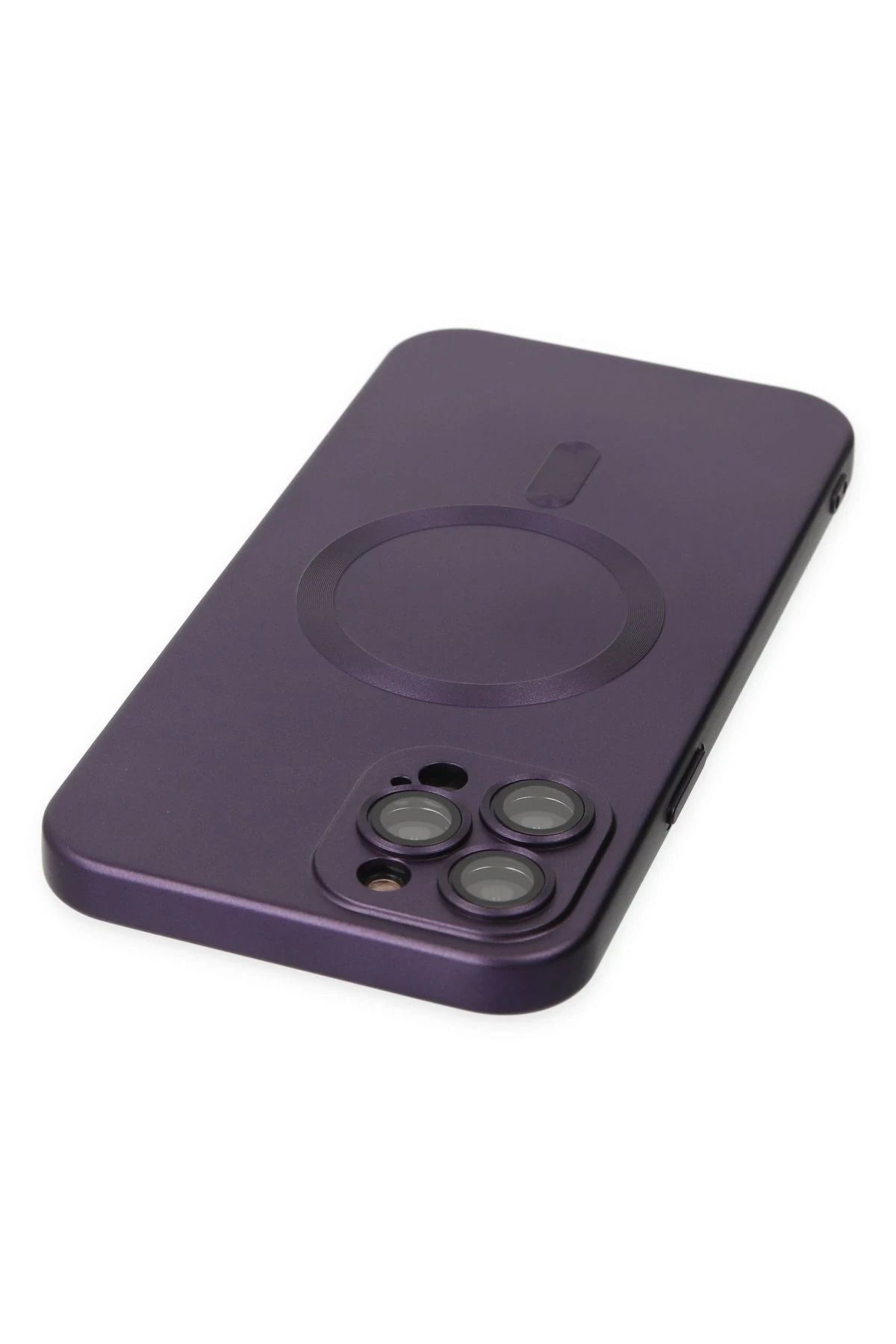NewFace iPhone 12 Pro Max Kılıf Moshi Lens Magneticsafe Silikon - Mor GLSTD